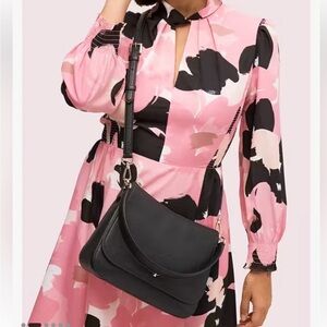 Kate Spade Polly black leather flap shoulder/crossbody bag